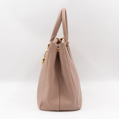 Galleria Large Double Zip Light Pink Saffiano