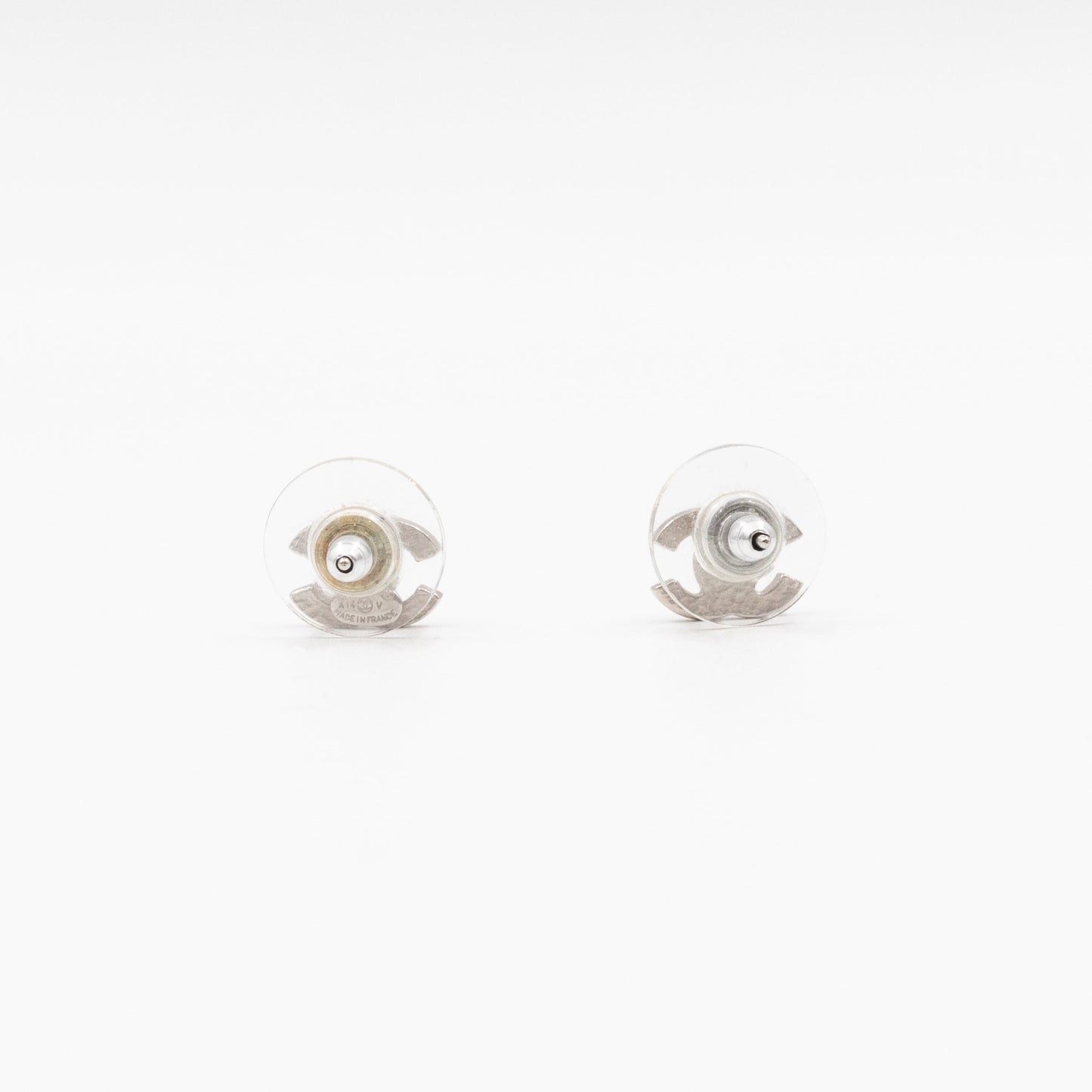 Mini CC Crystal Earrings Silver