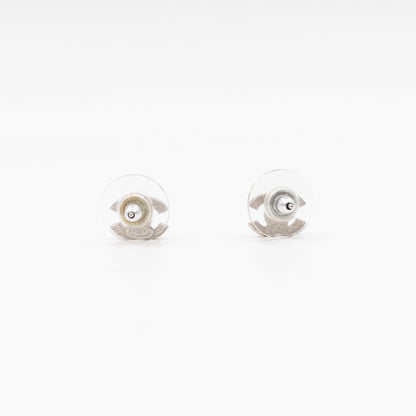 Mini CC Crystal Earrings Silver