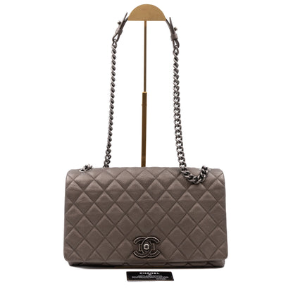 City Rock Flap Bag Jumbo Metallic Goatskin