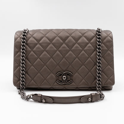City Rock Flap Bag Jumbo Metallic Goatskin
