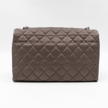 City Rock Flap Bag Jumbo Metallic Goatskin