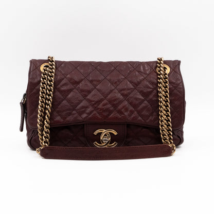 Easy Flap Bag Burgundy Caviar Aged Gold