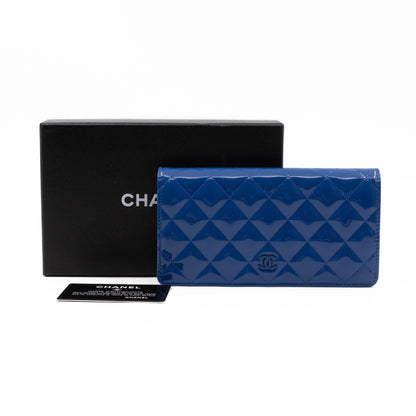 Classic Long Wallet Blue Patent Leather