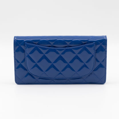 Classic Long Wallet Blue Patent Leather