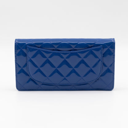 Classic Long Wallet Blue Patent Leather