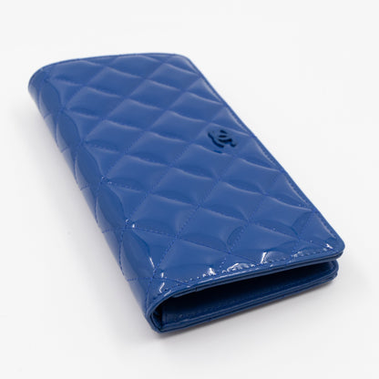 Classic Long Wallet Blue Patent Leather