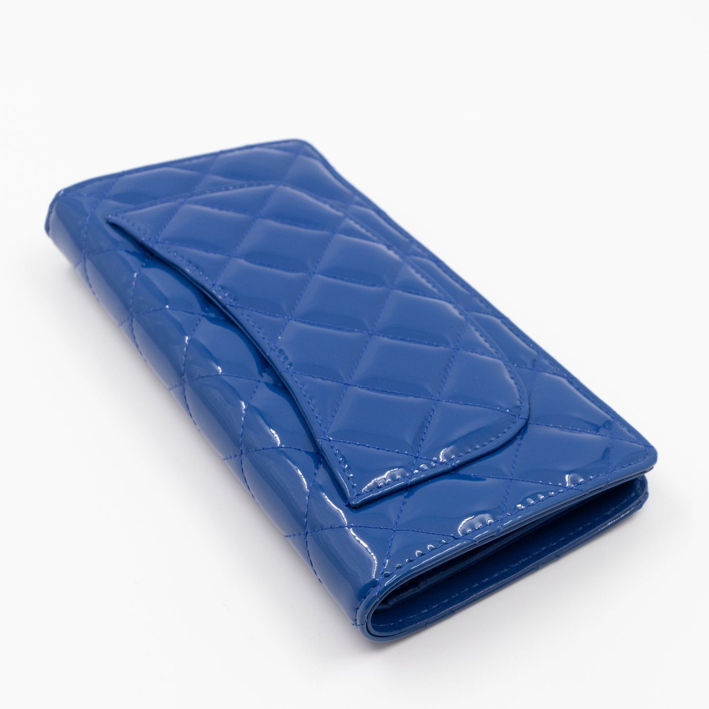 Classic Long Wallet Blue Patent Leather