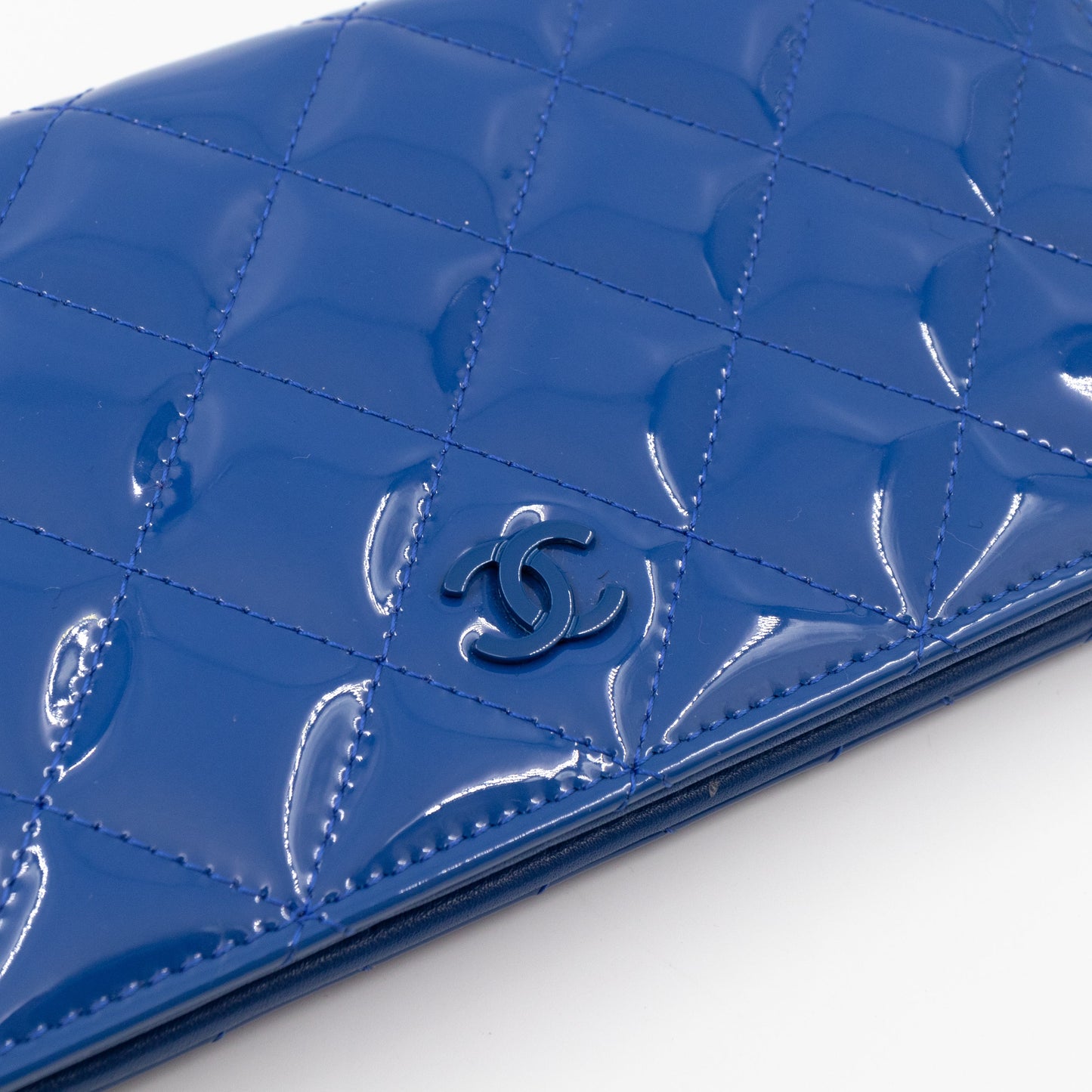 Classic Long Wallet Blue Patent Leather