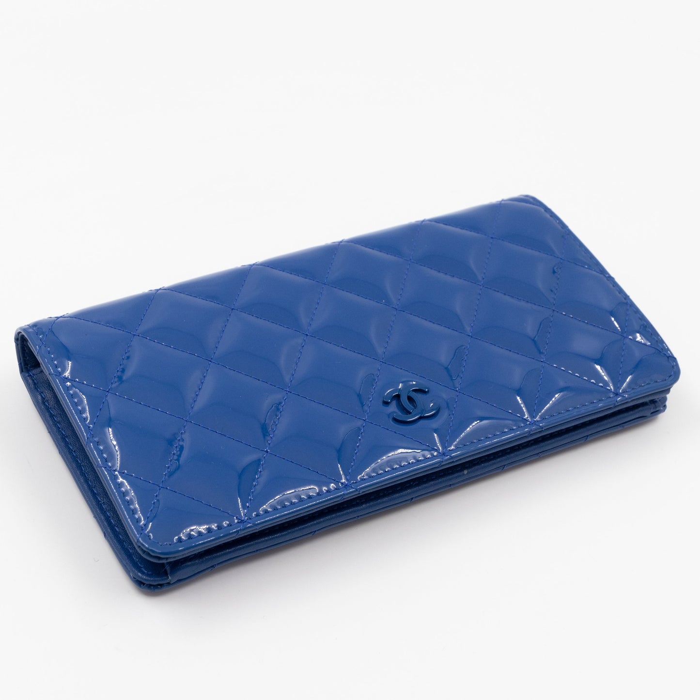 Classic Long Wallet Blue Patent Leather