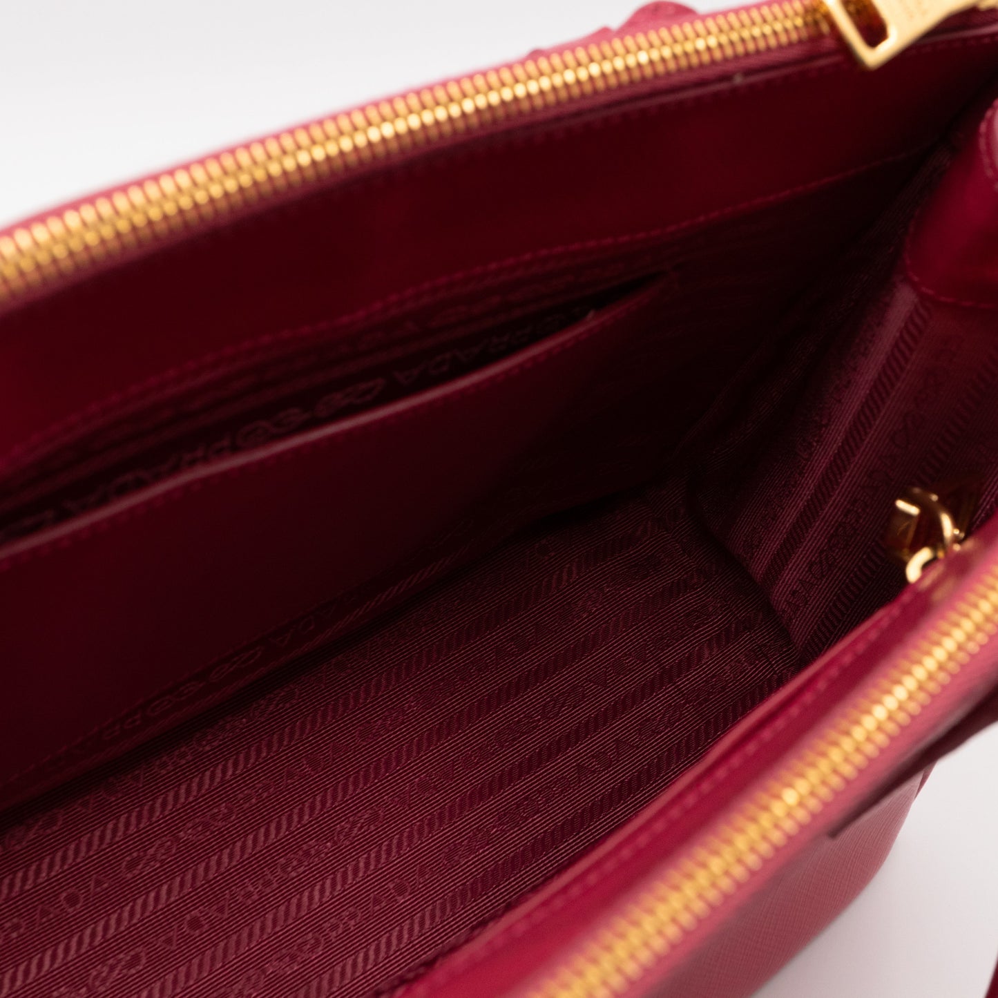 Galleria Medium Double Zip Pink Saffiano Vernice