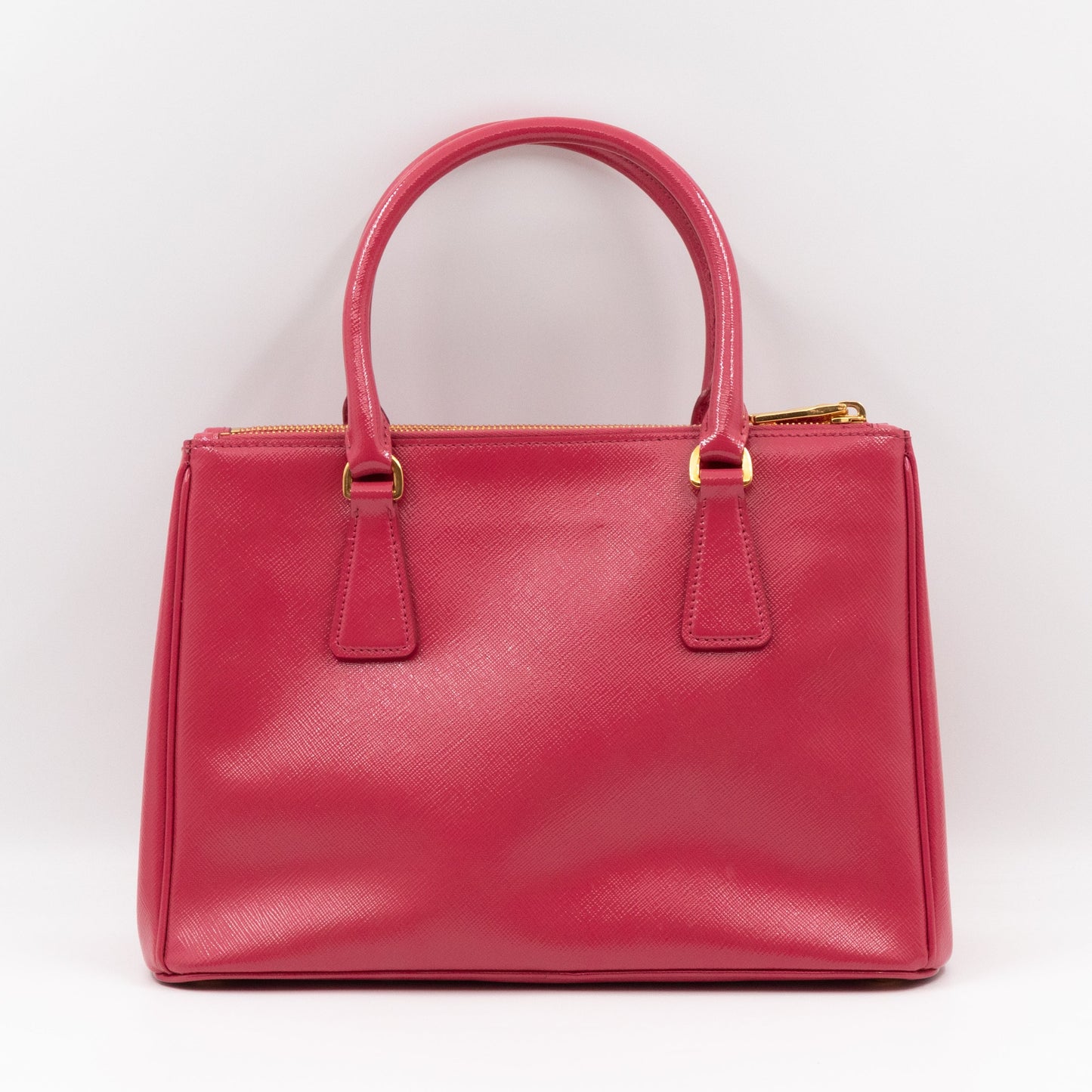 Galleria Medium Double Zip Pink Saffiano Vernice