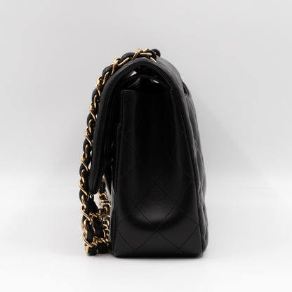 Classic Double Flap Jumbo Black Lambskin Gold