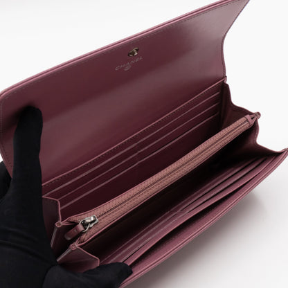 Continental Flap Wallet Mauve Caviar