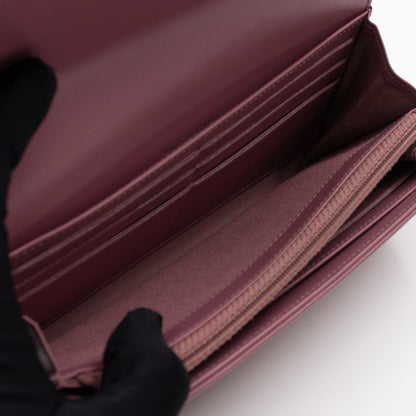 Continental Flap Wallet Mauve Caviar