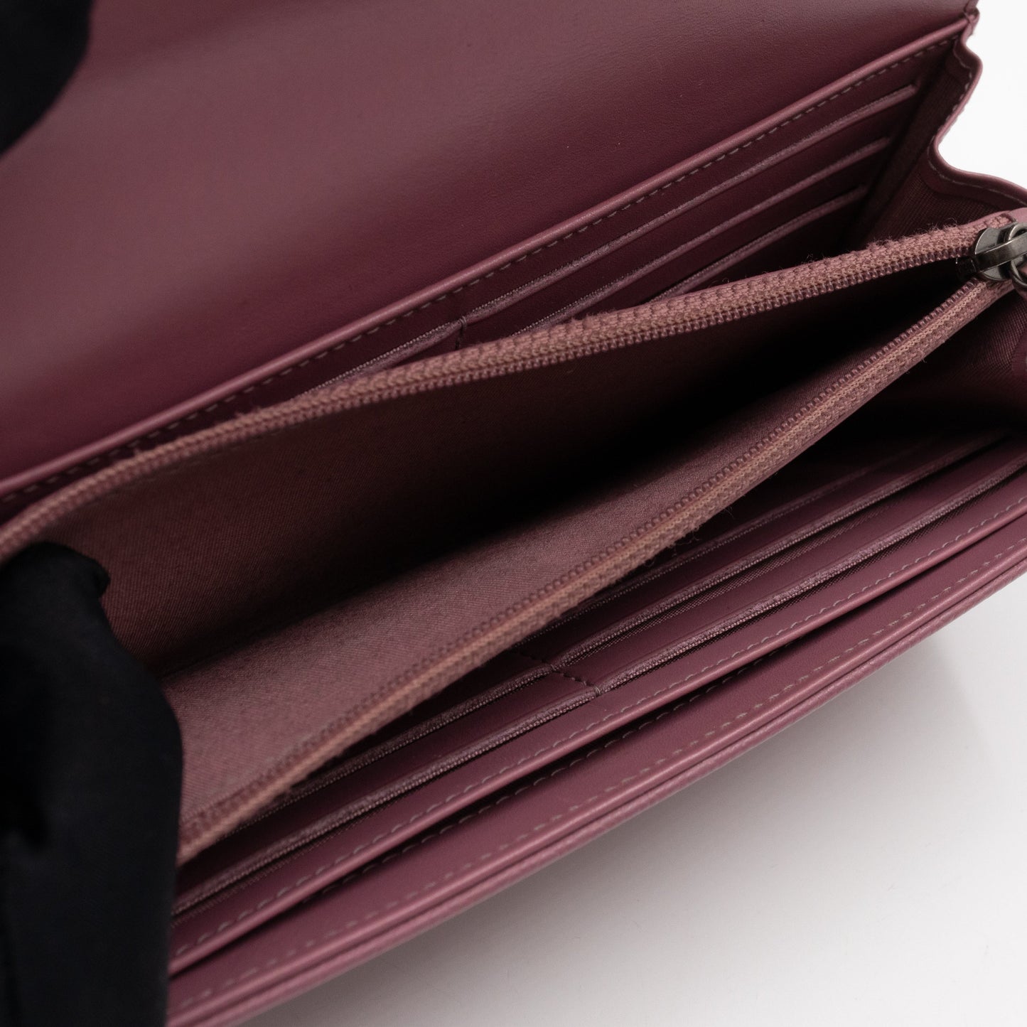 Continental Flap Wallet Mauve Caviar