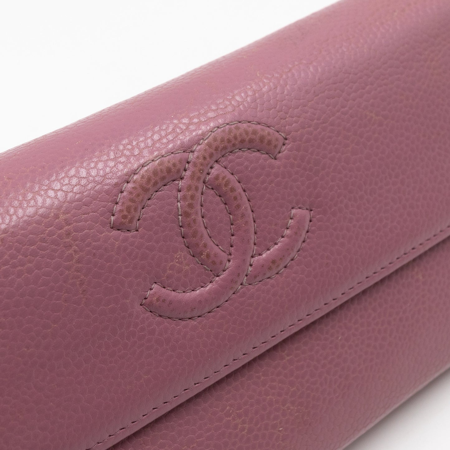 Continental Flap Wallet Mauve Caviar