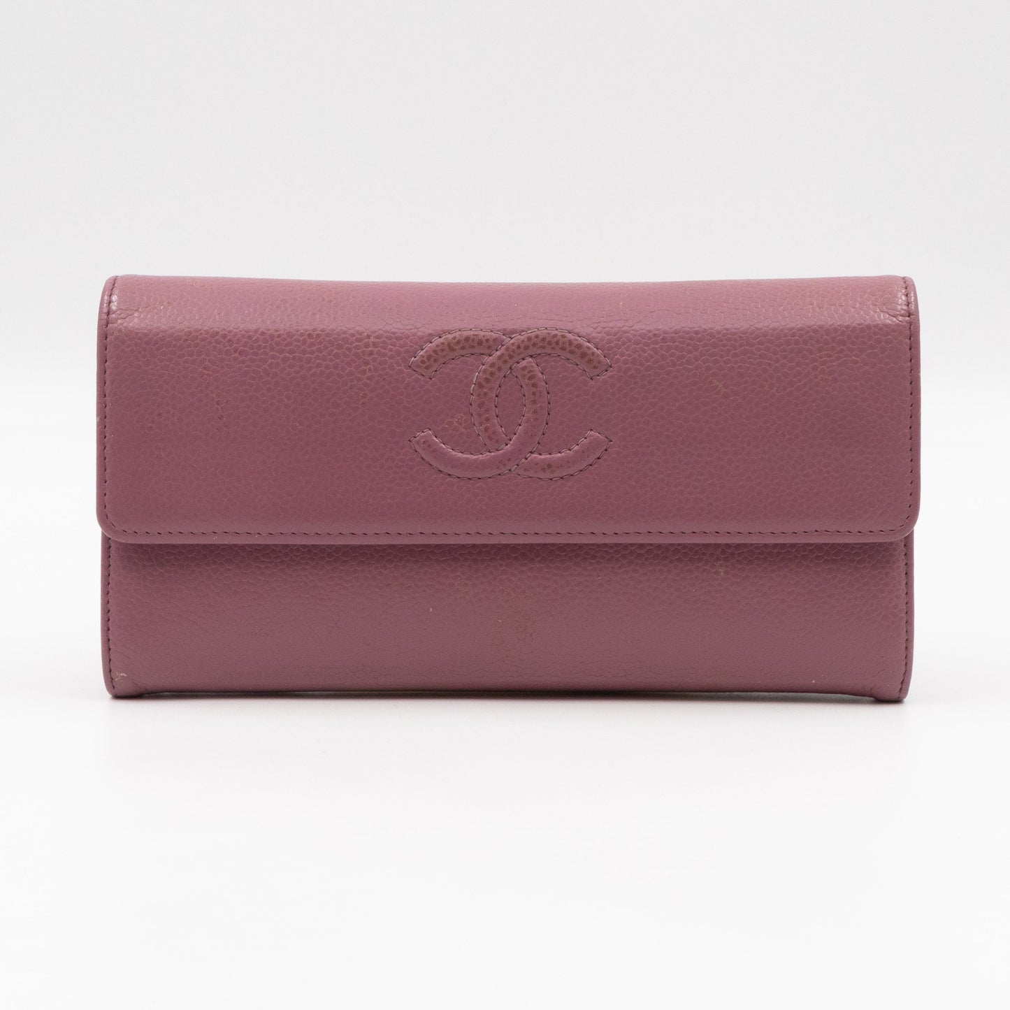 Continental Flap Wallet Mauve Caviar