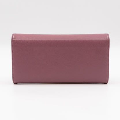 Continental Flap Wallet Mauve Caviar