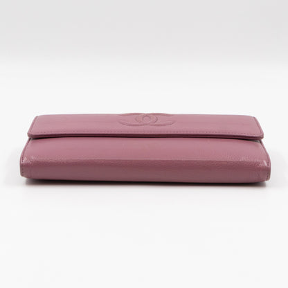 Continental Flap Wallet Mauve Caviar