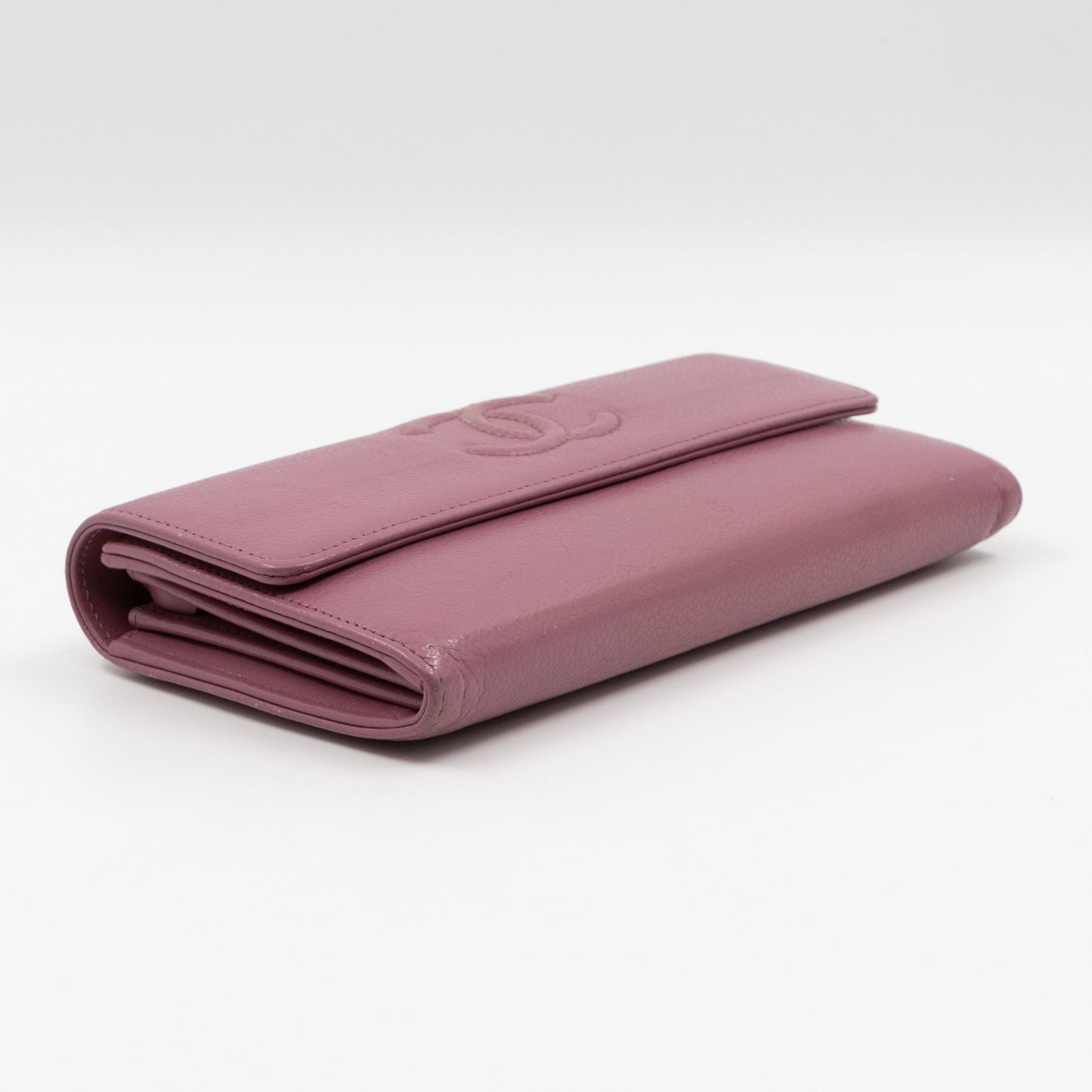 Continental Flap Wallet Mauve Caviar