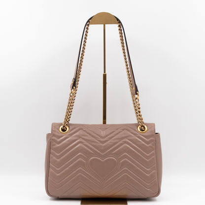 GG Marmont Medium Shoulder Bag Dusty Pink Leather