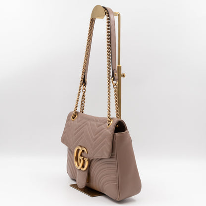 GG Marmont Medium Shoulder Bag Dusty Pink Leather