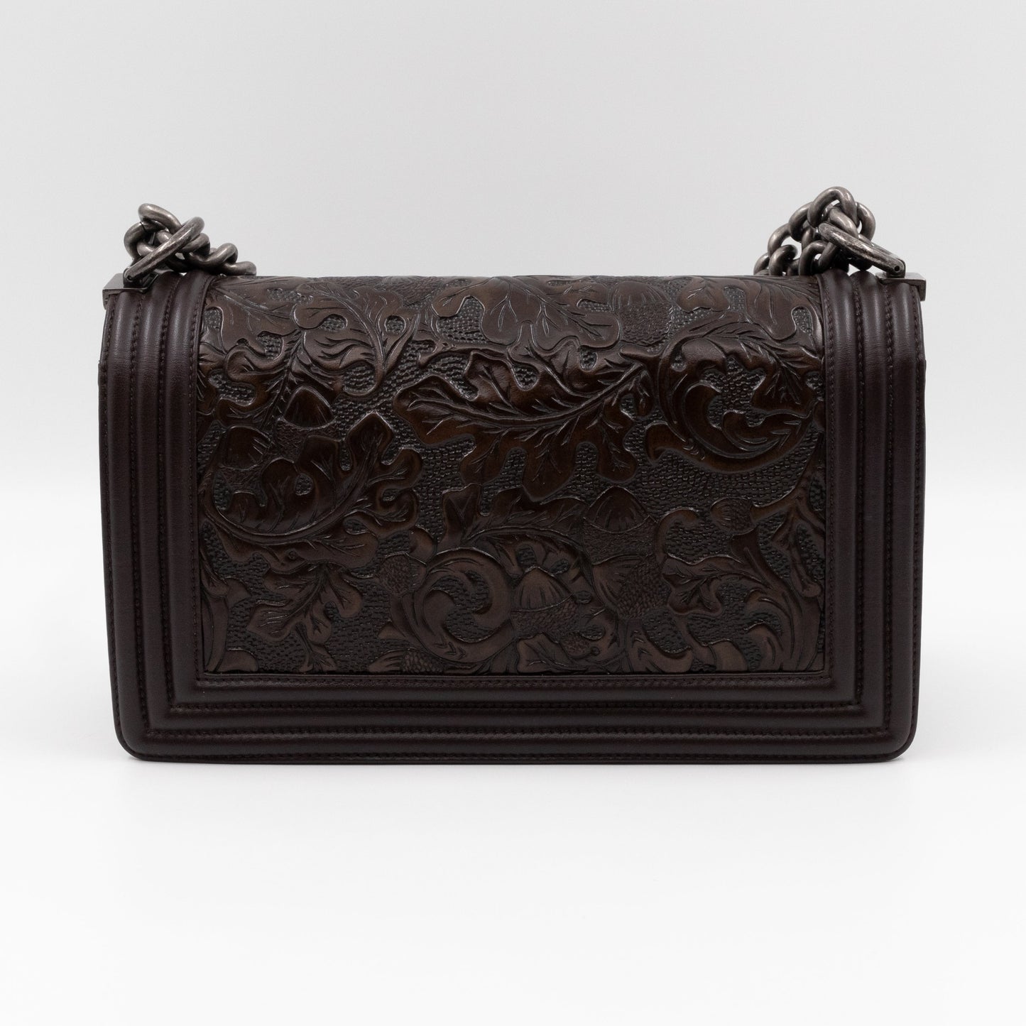 Cordoba Boy Bag Medium Dallas Paris Brown Engraved Leather