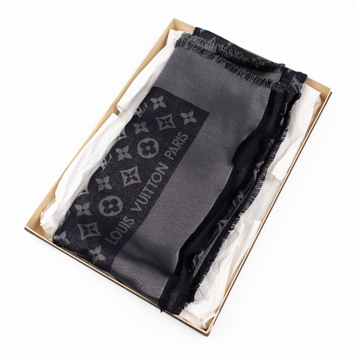 Louis-vuitton Monogram Shine Shawl Black