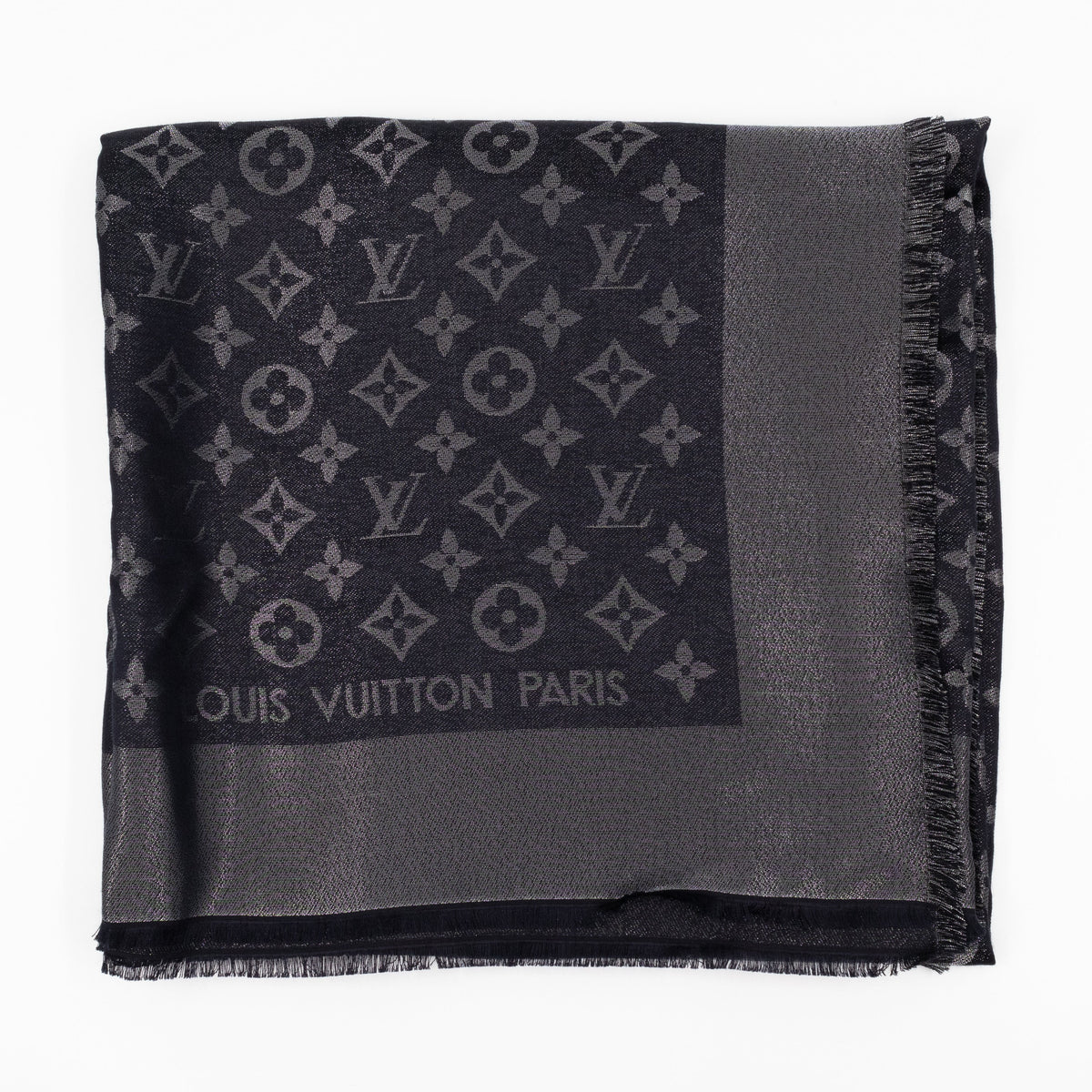 Louis-vuitton Monogram Shine Shawl Black