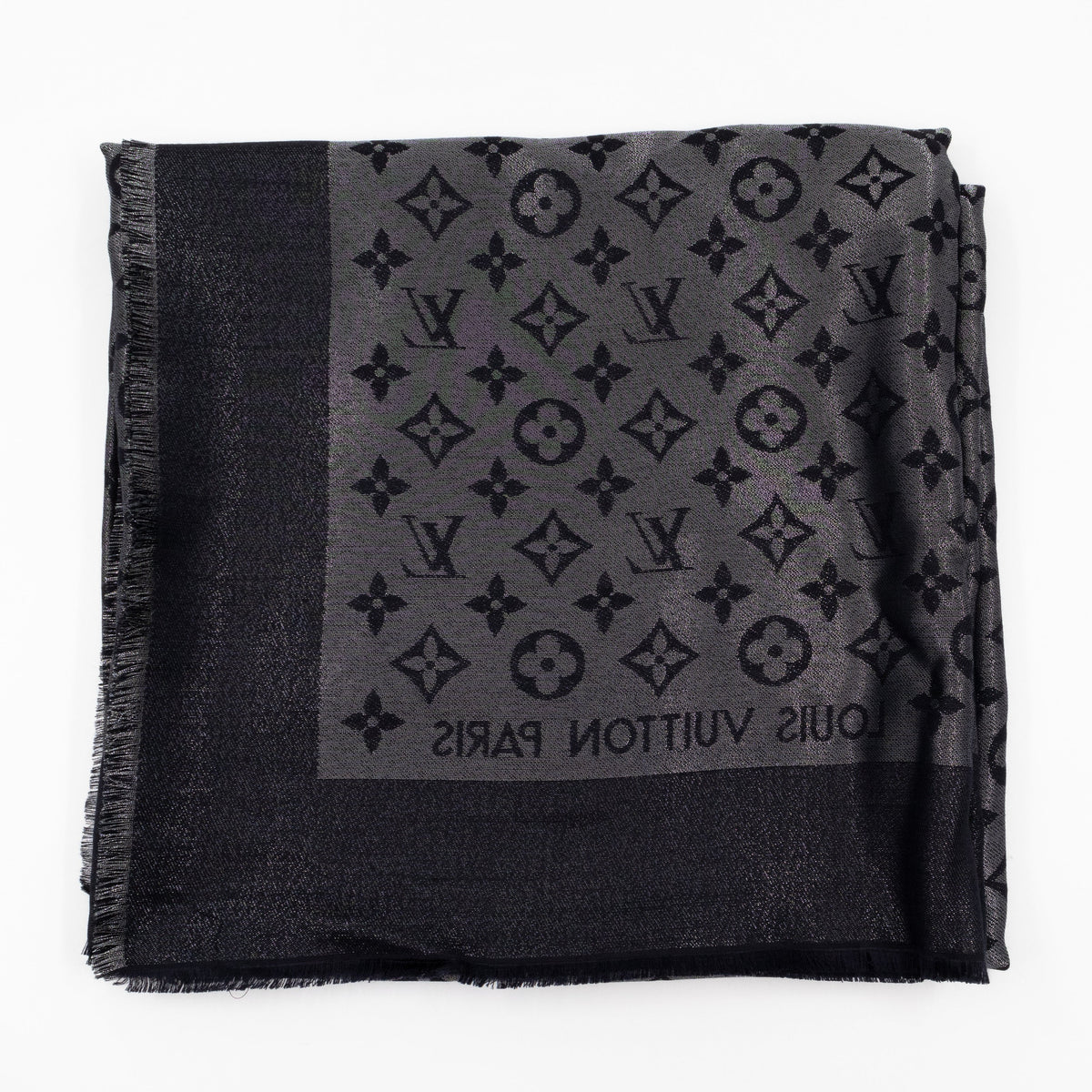 Louis-vuitton Monogram Shine Shawl Black