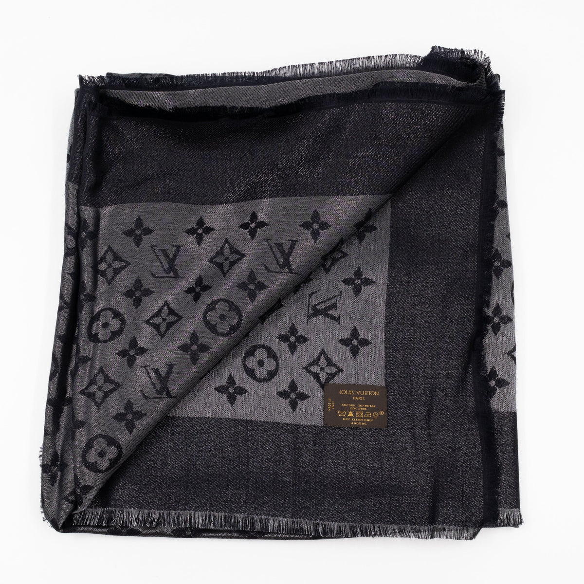 Louis-vuitton Monogram Shine Shawl Black
