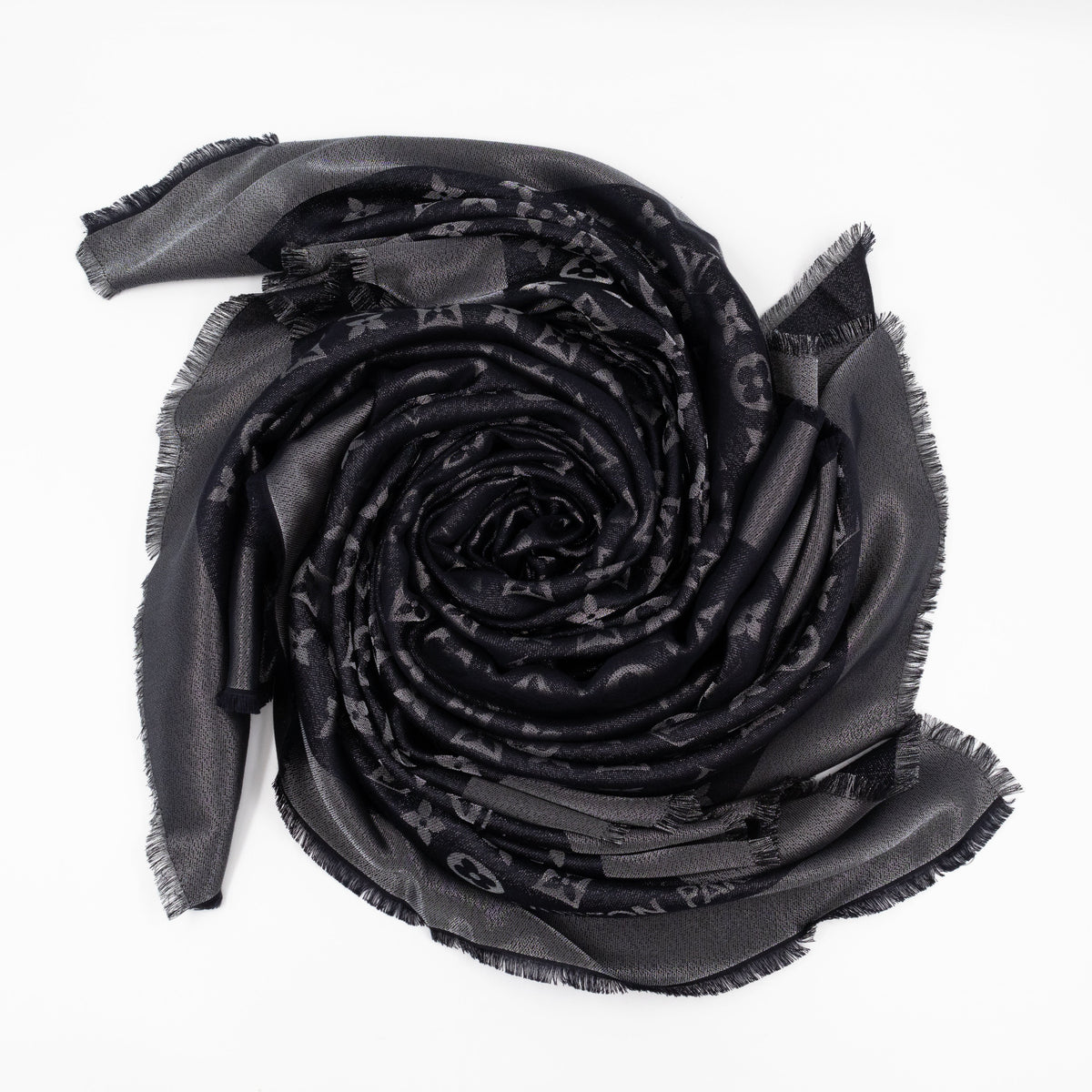 Louis-vuitton Monogram Shine Shawl Black