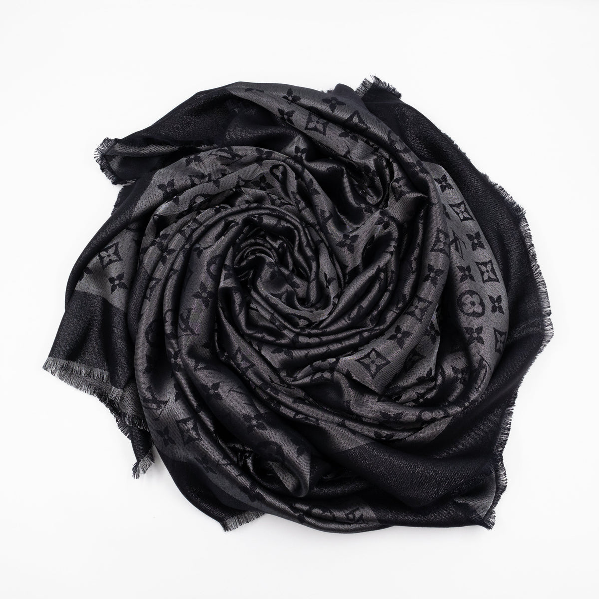 Louis-vuitton Monogram Shine Shawl Black