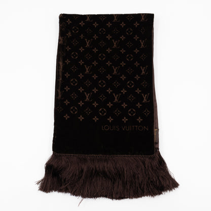 Velvet Stole Scarf Brown