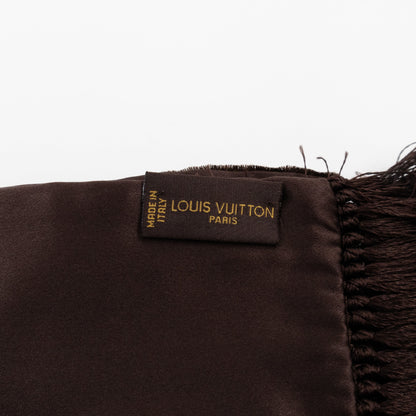 Louis-vuitton Velvet Stole Scarf Brown