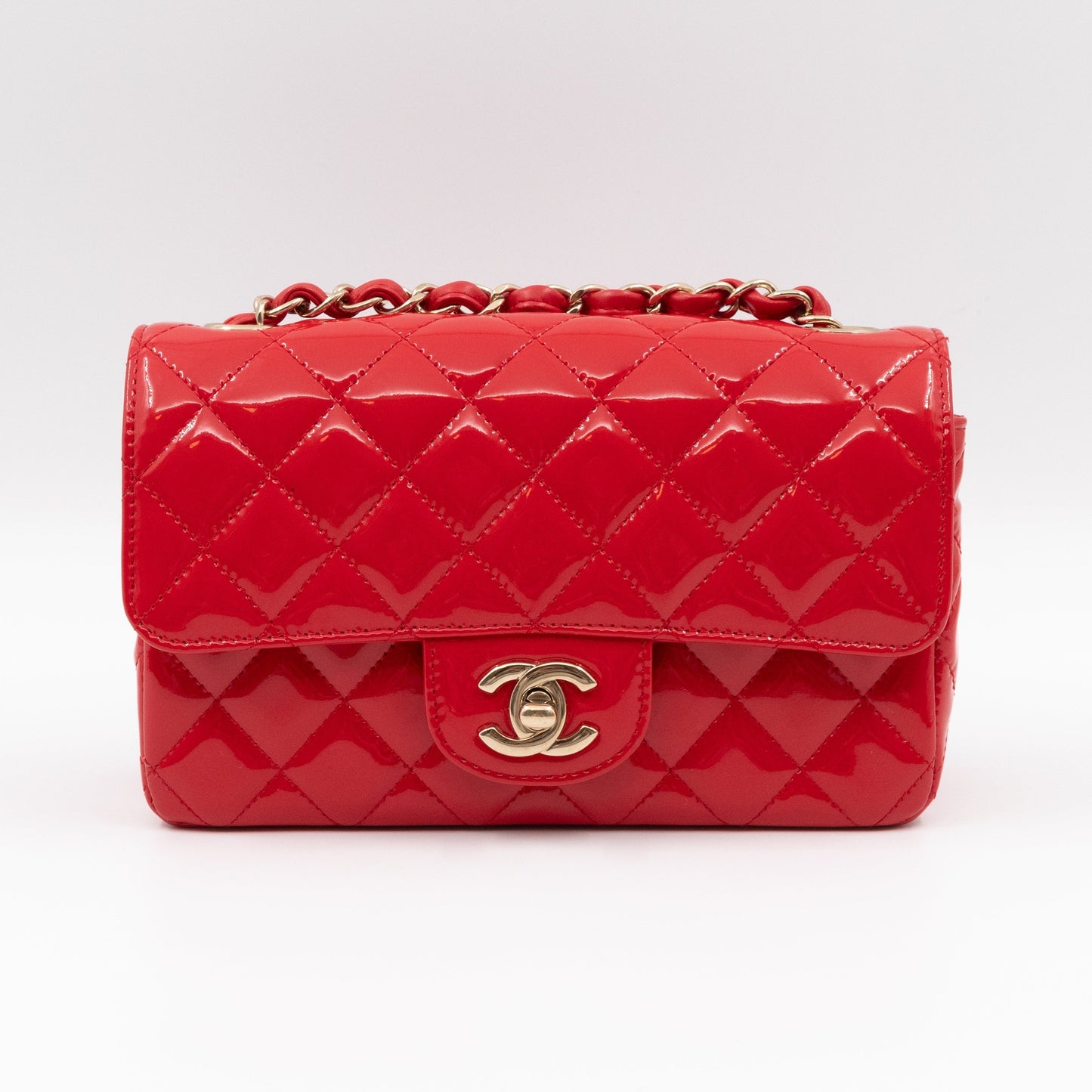 Classic Mini Rectangular Red Patent Leather