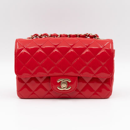 Classic Mini Rectangular Red Patent Leather