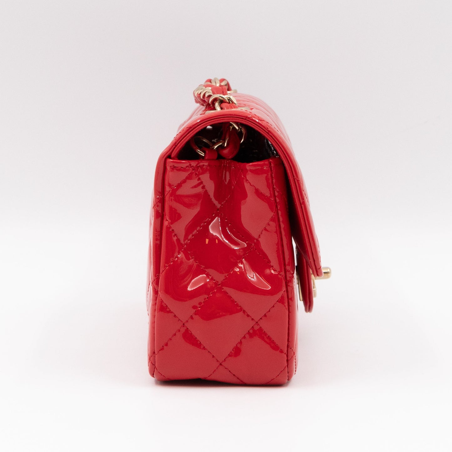 Classic Mini Rectangular Red Patent Leather