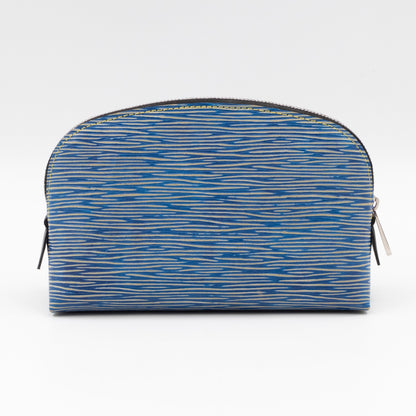 Cosmetic Pouch PM Epi Leather Denim Blue