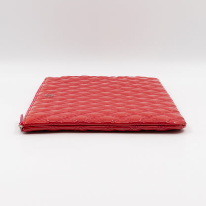Classic Large O Case Red Patent Leather Double Stitching