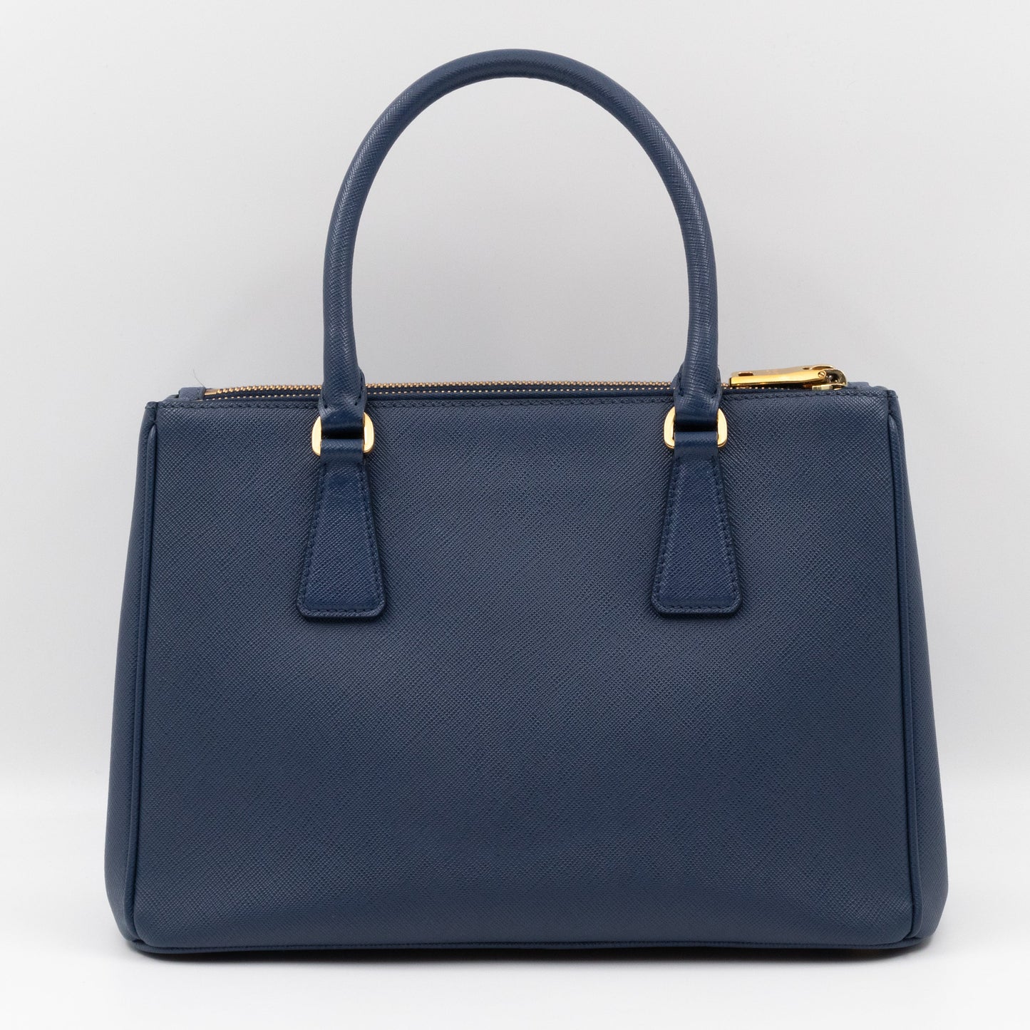 Galleria Small Double Zip Blue Saffiano