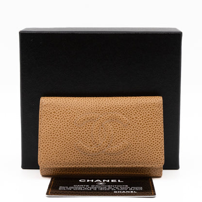 Timeless 6 Ring Key Case Camel Caviar