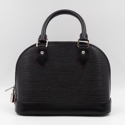 Alma BB Epi Leather Black Fuchsia