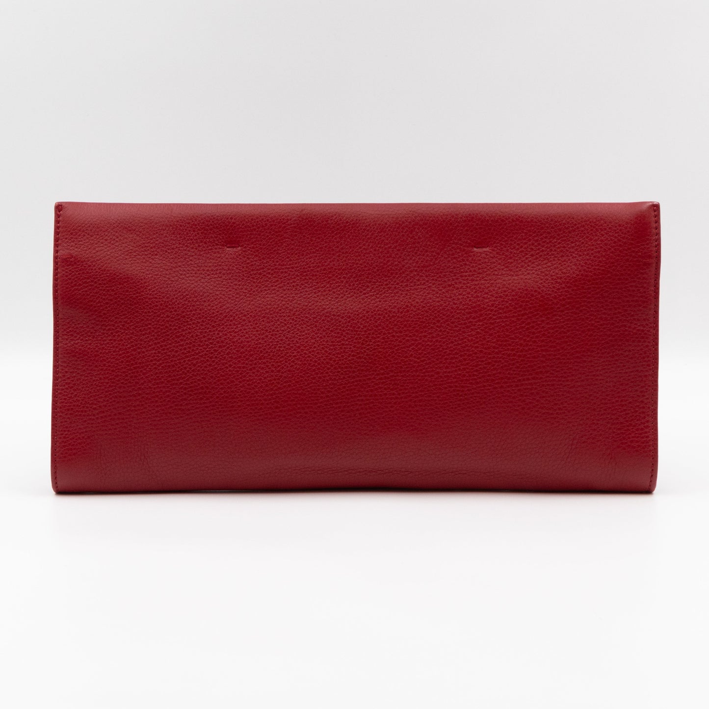 Nouveau Bamboo Tassel Clutch Red Leather