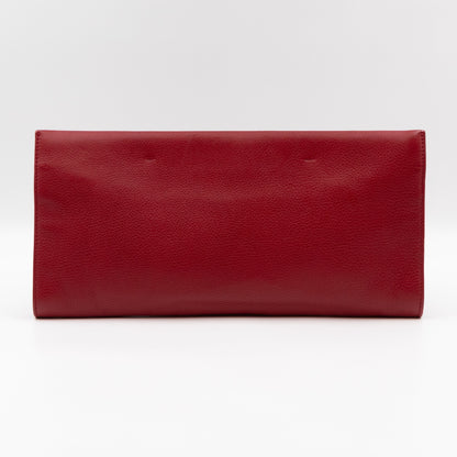 Nouveau Bamboo Tassel Clutch Red Leather