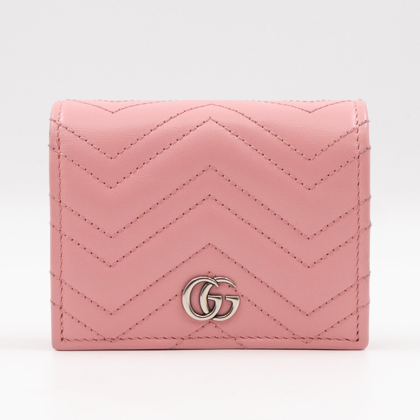 GG Marmont Mini Wallet On Chain Matelasse Pink Leather