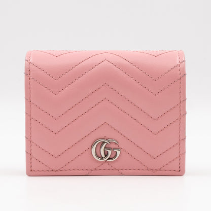 GG Marmont Mini Wallet On Chain Matelasse Pink Leather