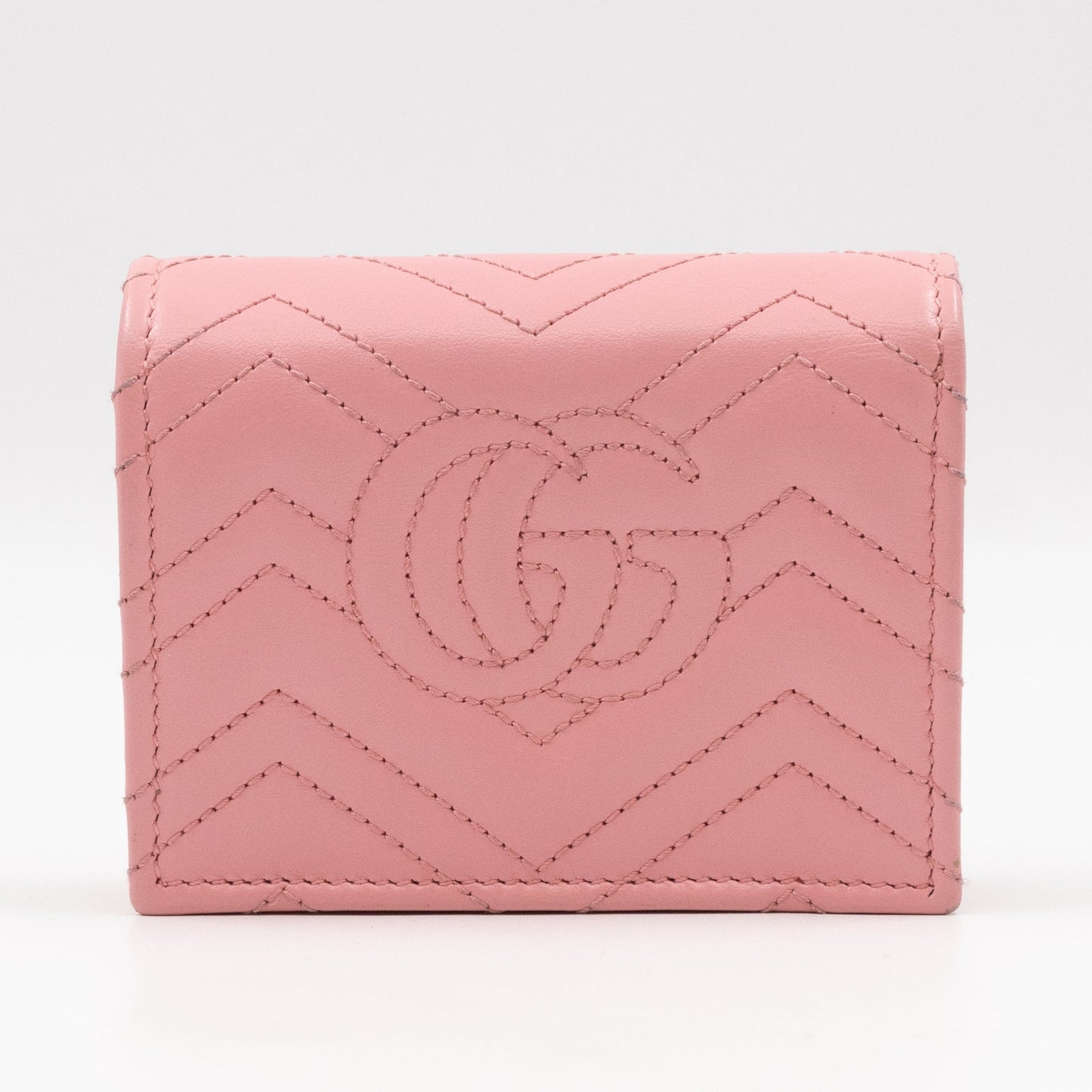 GG Marmont Mini Wallet On Chain Matelasse Pink Leather