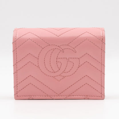 GG Marmont Mini Wallet On Chain Matelasse Pink Leather
